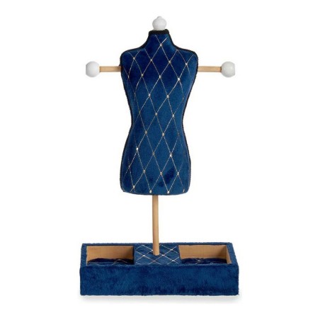 Joyero de Pie Gift Decor 83942 Azul Terciopelo Madera 12 x 40 x 24 cm