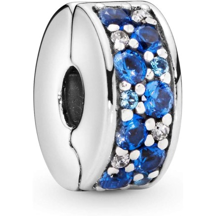Perlina Donna Pandora BLUE PAVE Azzurro Argentato