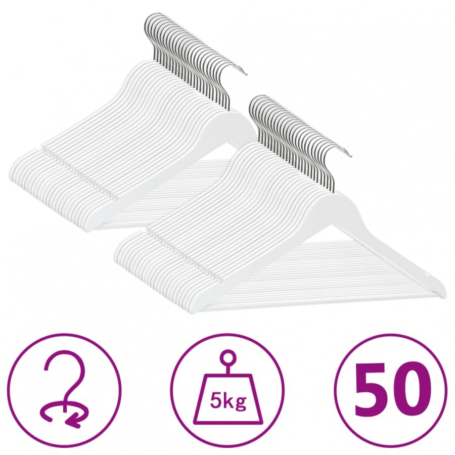 Cintres antidérapants 50 pcs Blanc...