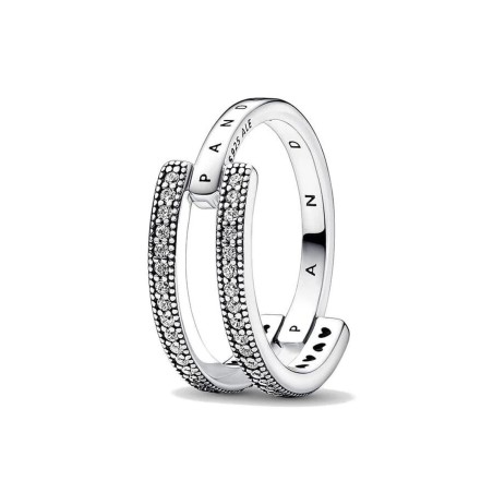 Anillo Mujer Pandora SIGNATURE LOGO & PAVE DOUBLE BAND - RING - SIZE 5