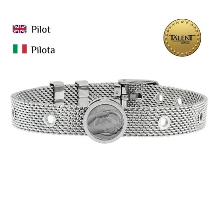 Unisex-Armreif Pilot Talent Jewels TJA-1-14-03-1-235 Silberfarben 2