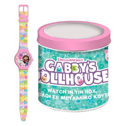 Orologio Bambini Gabby's Dollhouse 000574089 - TIN BOX Ø 33 mm