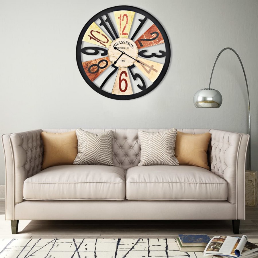 Horloge murale Métal 60 cm Multicolore