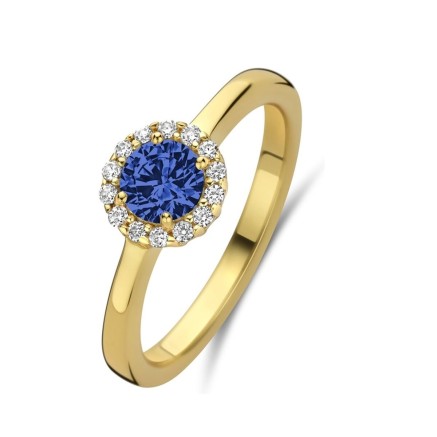 Anillo Mujer New Bling 9NB-1540-50 Dorado Azul 10