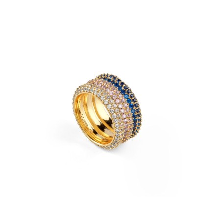 Damenring Guess JUBR05140JWYGBL52 12 Gold Blau