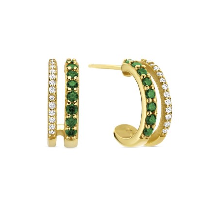 Ladies' Earrings New Bling 9NB-1579 Golden Green