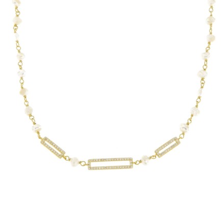 Ladies' Necklace New Bling 9NB-PRL11A Golden