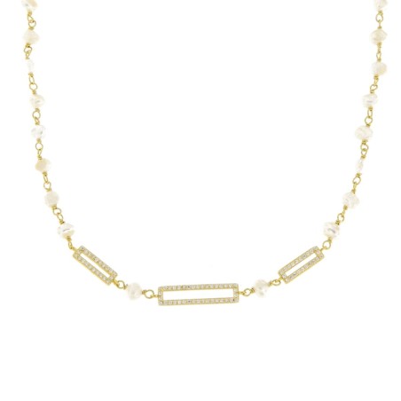 Collier Femme New Bling 9NB-PRL11A Doré