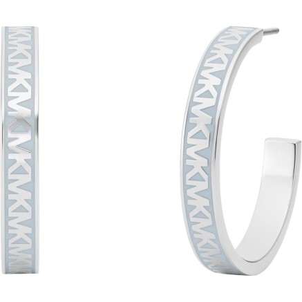 Orecchini Donna Michael Kors LOGO HOOP Acciaio inossidabile Argentato