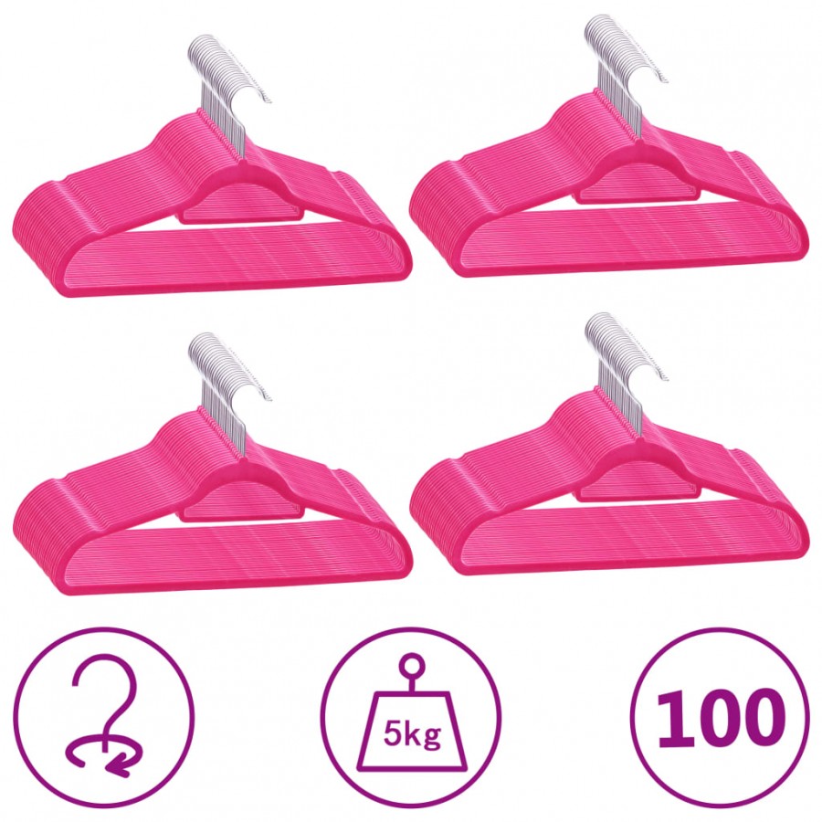 Cintres antidérapants 100 pcs Rose...