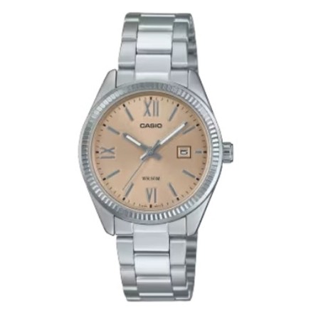 Damenuhr Casio LADY DATE - CHAMPAGNE Silberfarben (Ø 30 mm)