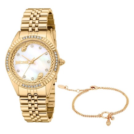 Orologio Donna Just Cavalli ANIMALIER SPECIAL PACK + BRACELET Dorato (