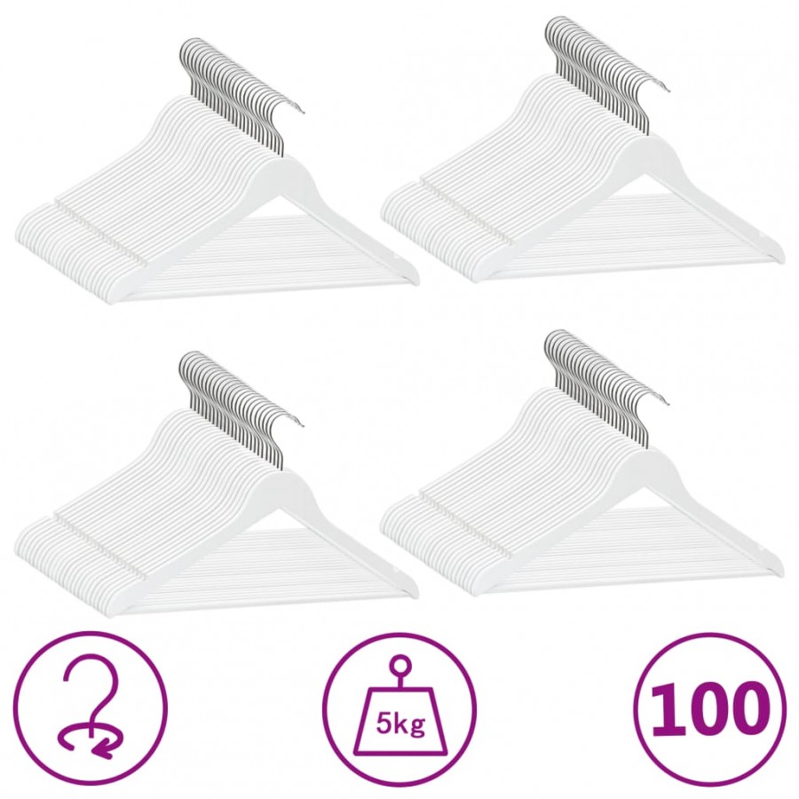 Cintres antidérapants 100 pcs Blanc...