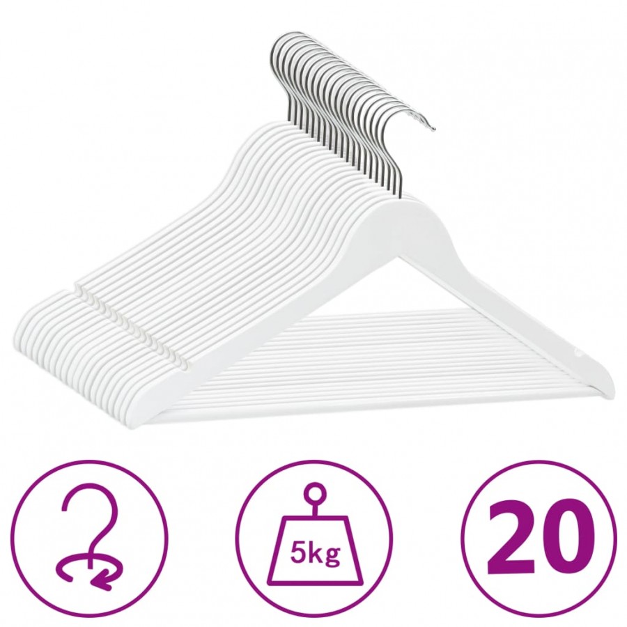 Cintres antidérapants 20 pcs Blanc...