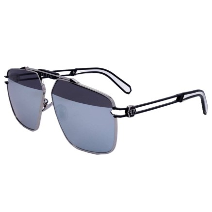 Men's Sunglasses PHILIPP PLEIN SPP049M SHINY PALLADIUM SEMI MATTE BLAC