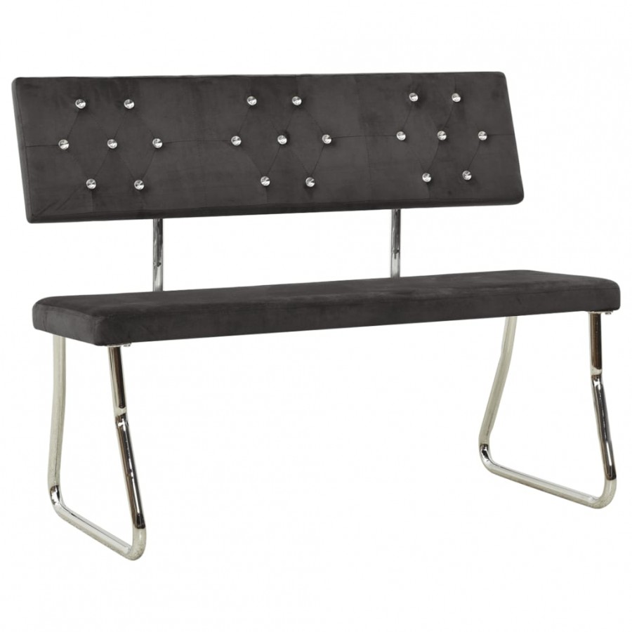 Banc 110 cm Gris foncé Velours