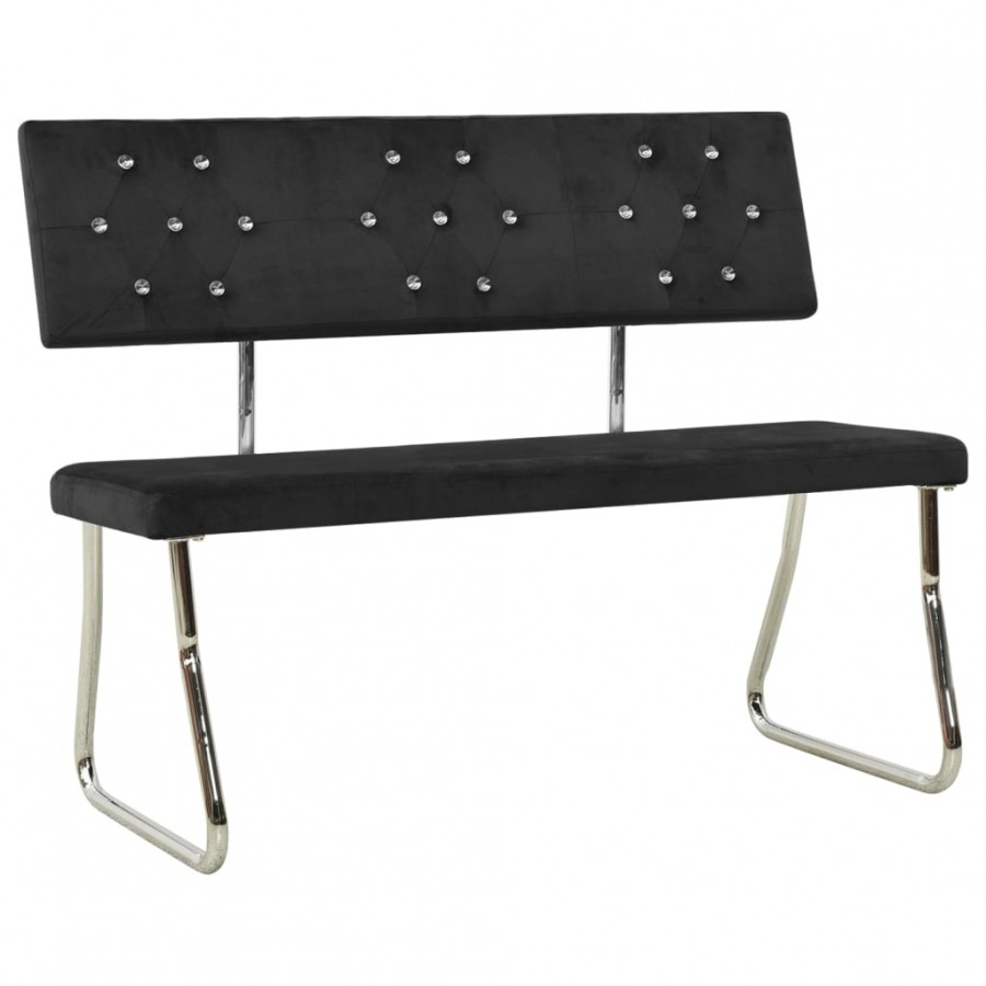 Banc 110 cm Noir Velours