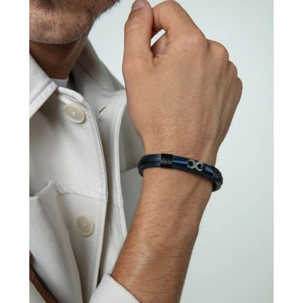 Bracelet Homme Viceroy 75380P01013 Argent 925 Bleu Noir 2
