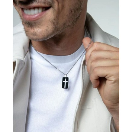 Pendentif Homme Viceroy 75377C01019 Argenté Noir 2