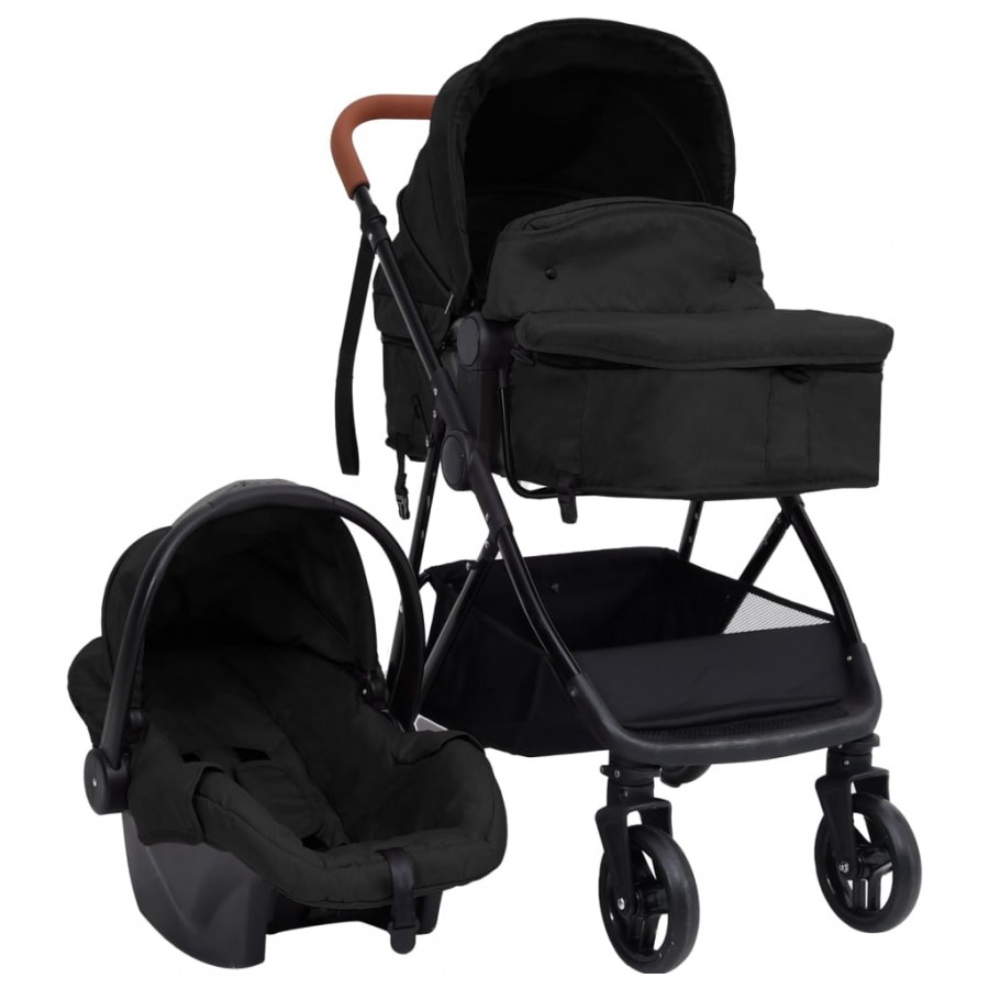 Poussette pour bébé 3-en-1 Anthracite...