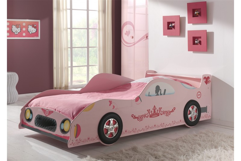 Lit voiture design princesse rose