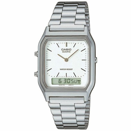 Unisex Watch Casio AQ-230A-7DMQYES White Silver (Ø 38,5 mm) (Ø 29 mm