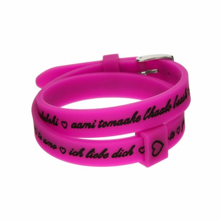 Damenarmreif il mezzometro I LOVE YOU SILVER - BRACCIALE IN SILICONE/S