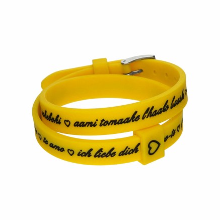 Damenarmreif il mezzometro I LOVE YOU SILVER - BRACCIALE IN SILICONE/S