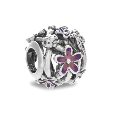 Sieraad Dames Pandora OPENWORK PURPLE DAISY Zilverkleurig Paars