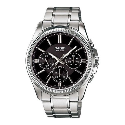 Horloge Heren Casio ENTICER GENT Zwart Zilverkleurig (Ø 35 mm)
