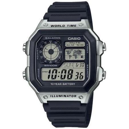 Orologio Uomo Casio ILLUMINATOR WORLDTIME Nero Grigio (Ø 40 mm)
