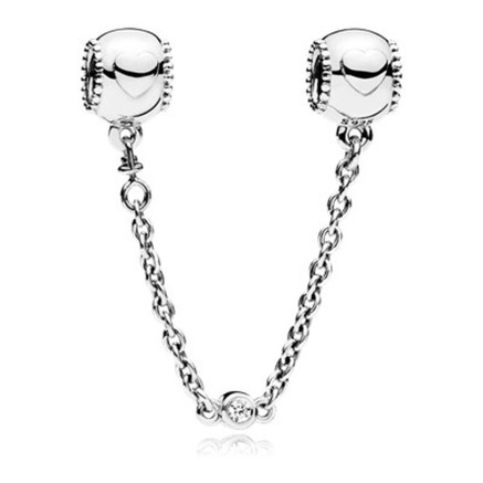 Perlina Donna Pandora EMBOSSED HEARTS SAFETY CHAIN