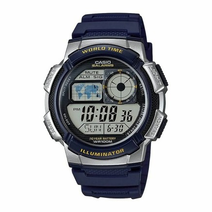 Orologio Uomo Casio WORLD TIME ILLUMINATOR - 5 ALARMS, 10 YEAR BATTERY