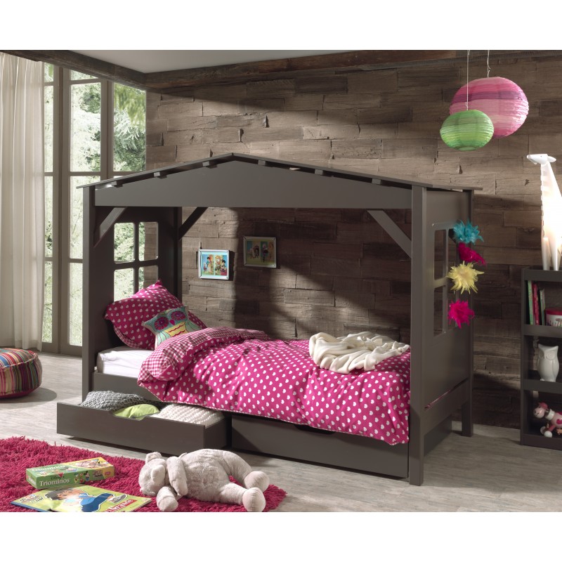 Lit cabane moderne pour enfant avec...