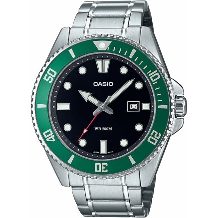 Horloge Heren Casio MDV-107D-3AVEF Zwart Zilverkleurig (Ø 46 mm)
