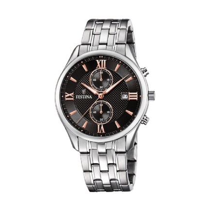 Reloj Hombre Festina F6854/7 Negro Plateado