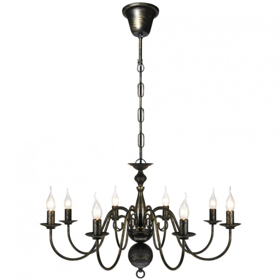 Lustre en métal noir antique 8 x E14...