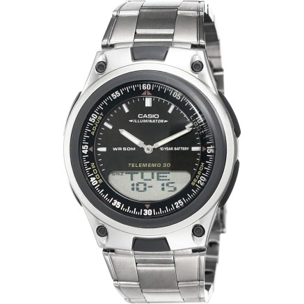 Orologio Uomo Casio ILLUMINATOR TELEMEMO 30 Nero Argentato (Ø 40 mm)