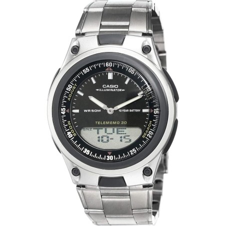 Orologio Uomo Casio ILLUMINATOR TELEMEMO 30 Nero Argentato (Ø 40 mm)