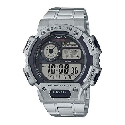 Orologio Uomo Casio ILLUMINATOR WORLDTIME Nero Argentato (Ø 48 mm)