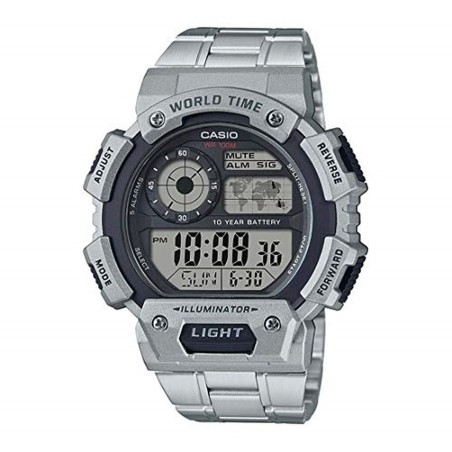 Reloj Hombre Casio ILLUMINATOR WORLDTIME Negro Plateado (Ø 48 mm)