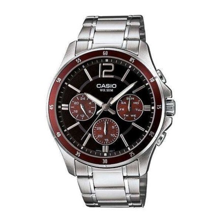 Montre Homme Casio MULTIFUNCTION CALENDAR - BLACK & BORDEAUX (Ø 43,5