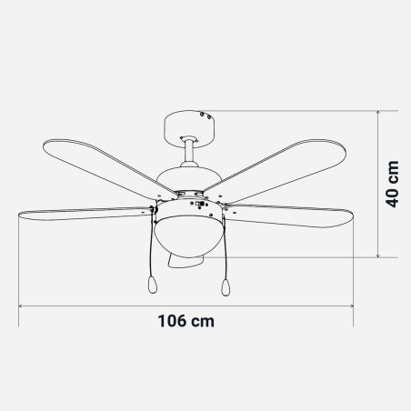 Ventilateur de Plafond Universal Blue 2015-UVT1355-23 Blanc 50 W