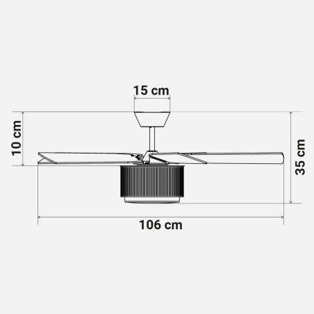 Ventilateur de Plafond Universal Blue 2009-UVT1349-23 Blanc Bois 35 W
