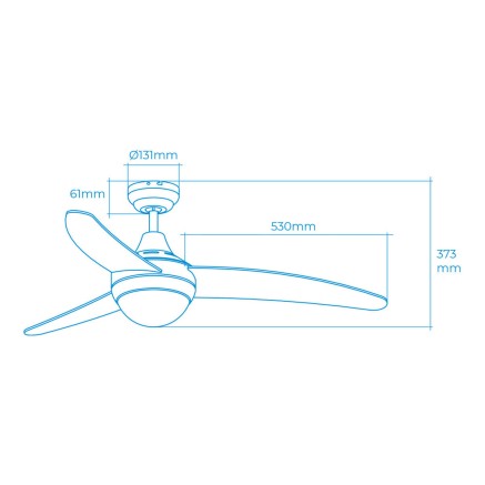 Ventilador de Techo con Luz EDM 33803 Egeo Blanco 60 W 2