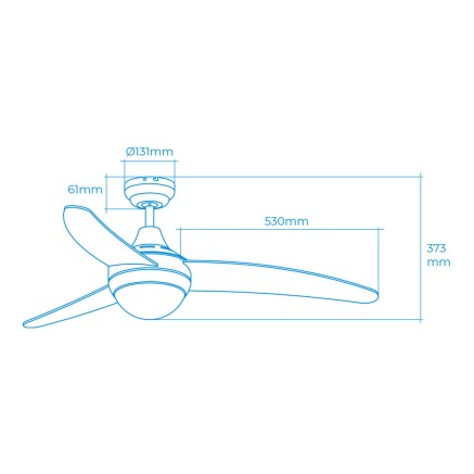 Ventilateur de Plafond avec Lumière EDM 33804 Egeo Argenté 60 W 2