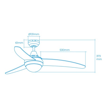 Ventilateur de Plafond avec Lumière EDM 33804 Egeo Argenté 60 W