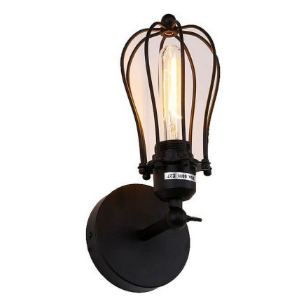Applique da Parete EDM 32105 Nero 60 W Vintage 220-240 V 11 x 16 x 32