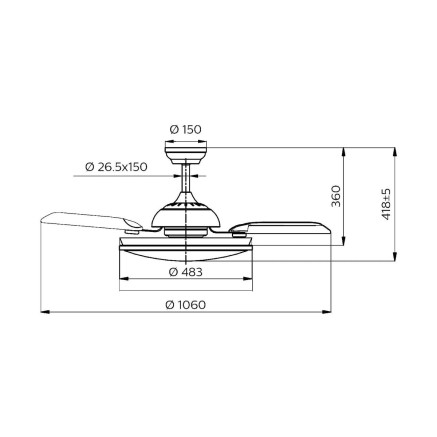Ventilador de Techo con Luz Philips Atlas 35 W 28 W 4500 Lm Níquel (2 2
