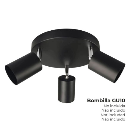 Ceiling Light EDM 32035 Black Metal 50 W Ø 20 x 9 x 14,6 cm GU10 2